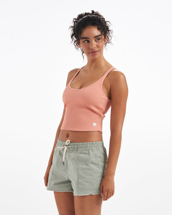 Rib Crop Tank | Light Cinnamon